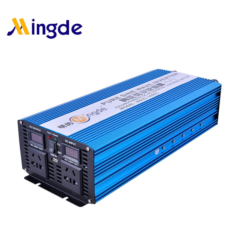 Pure Sine Wave Inverter 1500 watts Continuous 3000 watts Surge Power DC 12 24V to 110V 220V AC Off Grid Mingde Inverter MD2S-3000S