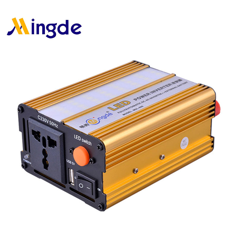 LED Power Inverter 300W Modified Sine Wave DC 12V 24Vto 110V 220V AC for Emergency System Mingde Patented MD-LED600